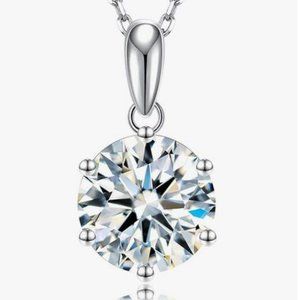 Certified 5ct. t.w. Moissanite Diamond Solitaire Necklace NEW